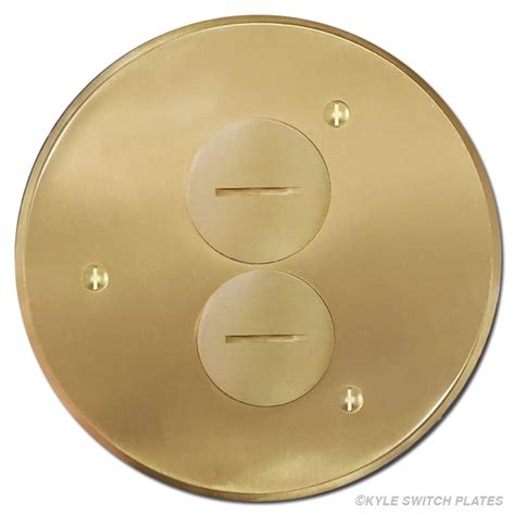 electrical floor box cover brass screw|Round Duplex Electrical Floor Box Cover .